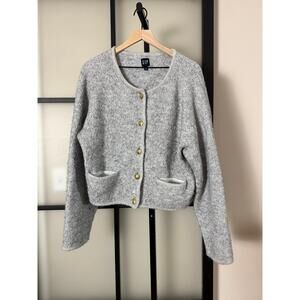 GAP Boucle Cropped Sweater Jacket Size Large Tall